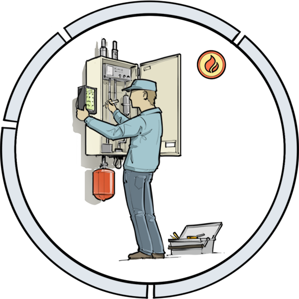 Servicemonteur W-installatie
